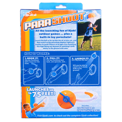 Djubi Parashoot, Best Gifts for Kids and 8 & Up - Slingshot Flying Parachute Outdoor Beach, Lawn, & Tailgating Family Game - Toys Gifts for 8 9 10 11 12 13 Year Old