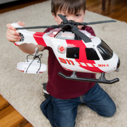 Sunny Days Entertainment Maxx Action Large Helicopter - Lights and Sounds Vehicle with Motorized Turbine and Spinning Rotors