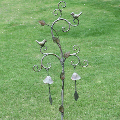 Garden Decor for Outside with Bells,Wind Chime Decorative Outdoor Yard Art, Metal Decorative Garden Stakes for Outside Garden,Flower Beds, Patio.