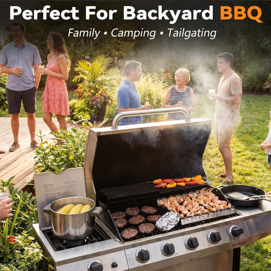 Barbecue Skewer Kabob Rack For Shish Kebab Skewers-Stainless Steel Compatible with Wood Round Steel Flat or Bamboo Skewers Universal Holder for Grill BBQ Grilling Accessories 2 Pack