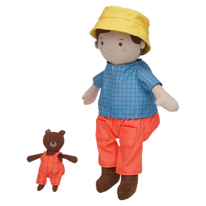 Manhattan Toy Playdate Friends Alex Machine Washable and Dryer Safe 14 Inch Doll with Mini Bear Stuffed Animal