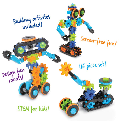 Learning Resources Gears Gears Gears Robots In Motion - Building Toys, STEM Activities, Fine Motor Skills, Toddler Construction Explorer Kit, Kindergarten Science, Boys and Girls Gifts