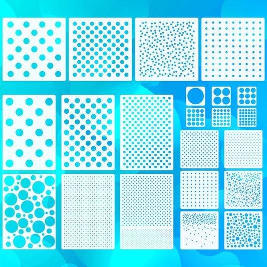 22 Pcs Dot Stencils Set Reusable Polka Dot Templates Mixed Size Round Circle Stencils for Painting on Wall Wood Pillow Furniture Card Scrapbook Making DIY Crafts