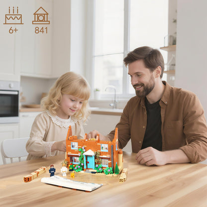 The Holiday Christmas Building Set, Rosehill Cottage Village Compatible with Lego – Cozy Winter House with Figures & Dog, Creative Display Gift for Adults, Movie Fans & Valentine’s Day
