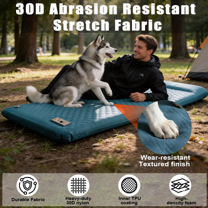 Self Inflating Sleeping Pad for Camping with Electric Pump, 3.15" Ultra-Thick Memory Foam Mattress with Built-in Pillow, 4-Season Portable Camping Mattress,Must-Have Gear for Travel,Tent & Car Camping