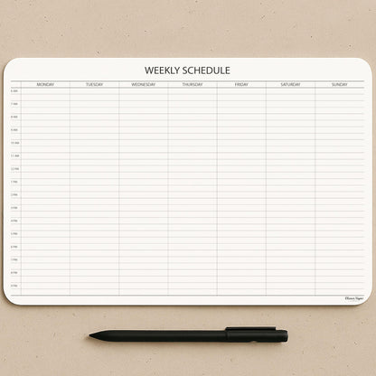 Schedule Pad, Tear Off Undated Weekly Planner Notepad, A4 Size (8,3" X 11,7"), Premium Thick Paper with Cardboard Back Support, Weekly Desk Planner by CLEVER SIGNS