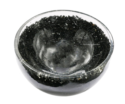 Amazing Gemstone Black Tourmaline Orgonite Orgone Crystal Gemstone Bowl - 3" Orgonite Black Tourmaline Crystal Bowl for Meditation, Crystals and Healing Stones Gift and Protection