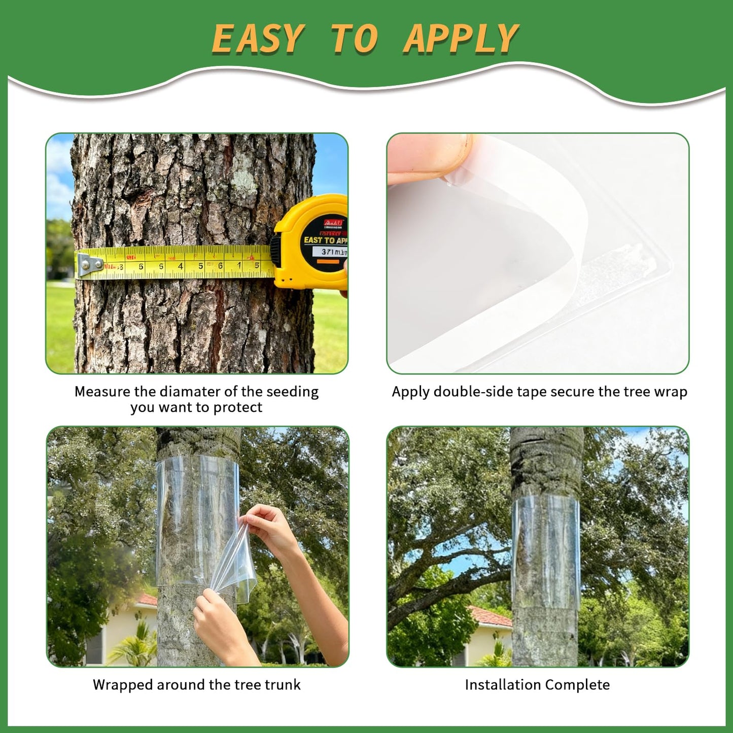 HZCGJMY Iguana Tree Wrap Tree Trunk Protector Guard for Iguana Prevention Climbing Trees with Tape Reusable Tree-Safe Guard (80" x 16")