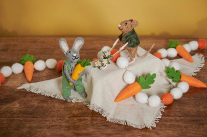 Primitives by Kathy Collectible Critter, Gardening Mouse Pushing Spring Flower Wheelbarrow, Coordinates with Spring Home Décor or Garden Themed Displays