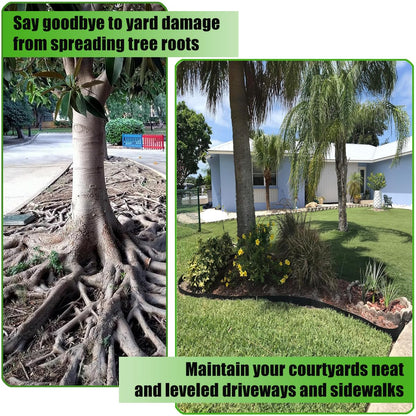 Tree Root Barrier Bamboo Barrier, Tree Root Protector Bamboo Shield Plant Grass Weed Substrate Controller, Heavy Duty Control System for Sidewalks Roads Driveways, Landscape Edging Block 19.7FT*21.6IN