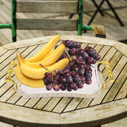 Hemoton Carved Fruit Tray 11.02X7.87X4.72In Decorative Serving Tray for Snacks Desserts and Fruit Storage Multi-Function Kitchen Dining Platter