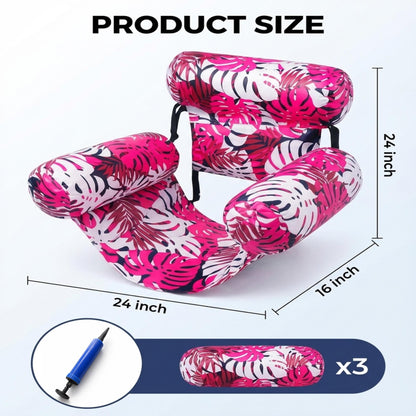 Pool Floats Adult 2 Pack, Inflatable Pool Float Chair, Portable Water Hammock for Summer Pool & Beach
