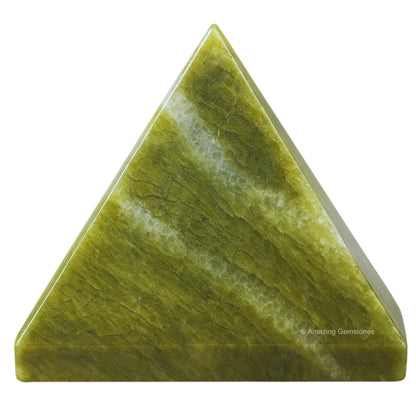Vesuvianite Pyramid Crystal Healing Stones - 1.5" Great Pyramid Figurine of Natural Stone Pyramid for Meditation, Reiki, Chakra Balancing and Crystal Pyramids Grid