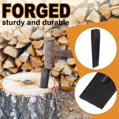 Otoolling 2 Pcs Manual Log Splitter Wedge Wood Splitting Wedges for Firewood 2 Way Black Design Forged Steel Tool for Easy Wood Splitting Sharpened Edge for Outdoor Logging Chopping (4 Lbs)