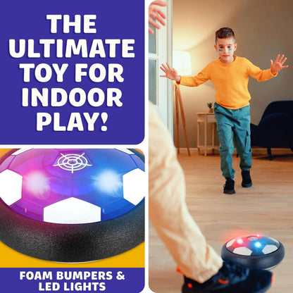 Atlasonix Hover Soccer Ball - Indoor Soccer Ball, Indoor Flying Toy Games (2 Floating Disk) Boy Birthday Gifts, Indoor Silent Game | 2 in 1 Pack