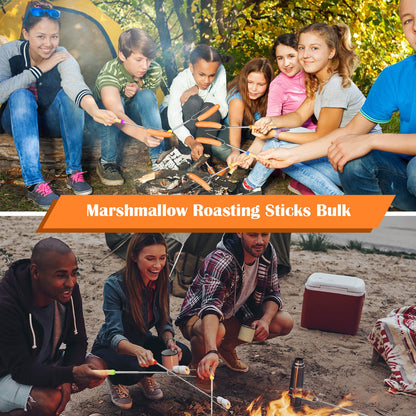 40 Pack 32 Inch Marshmallow Roasting Sticks Bulk, Smores Skewers for Fire Pit Kit, Hot Dog Camping Skewers Accessories Campfire Marshmellow Extendable Forks Bbq Tools Smores Sticks