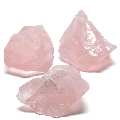 KALIFANO Rough Rose Quartz with Healing & Calming Effects - AAA Grade High Energy Raw Cuarzo Rosa with Information Card - Reiki Crystal Used for Friendship and Love (Family Owned and Operated)