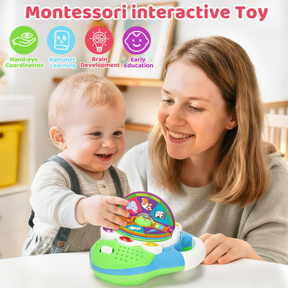 Musical Toddler Learning Toy, Alphabet Flip Book with Lights & Sounds, Car Seat Travel Toy for 1 2 3 Year Old Boys Girls, Interactive ABC Educational Toy for Daycare Classroom, Christmas Birthday Gift