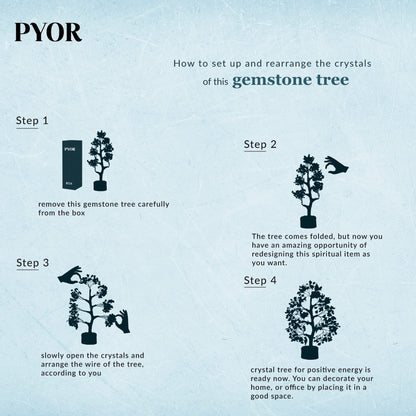 PYOR Rose Quartz Tree, Pink Office Decor, Money Tree, Rose Quartz Crystals, Pink Office Accessories, Gemstones, Feng Shui Decor, Spiritual Gifts for Women, Healing Crystals and Gems