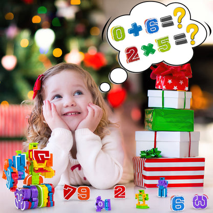 Lydaz 10 Pcs Number Robots Toys for Kids, STEM Educational Learning Action Figure Toys, Number Blocks Bots, Action Figures Toy, Preschool Math Toy, Birthday Gifts for Boys Girls 3 4 5 6 Years Old