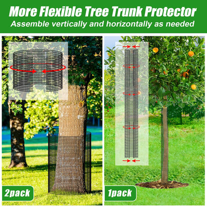 48" Metal Tree Trunk Protector - 6 Pack Mesh Tree Guards Tree Protectors with Zip Ties, Stakes, Gloves, Expandable Tree Trunk Protector Guard, Tree Protectors from Deer, Animals, Mower, Trimmers