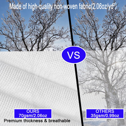 CMINGJ Plant Frost Protection Covers with Viewing Window, 39.37" x 39.37", 2.06oz/yd², Reusable Drawstring Tree Cover, Winter Tree Blanket with Zipper for Outdoor Plants, Frost Protection Cloth 4 Pack