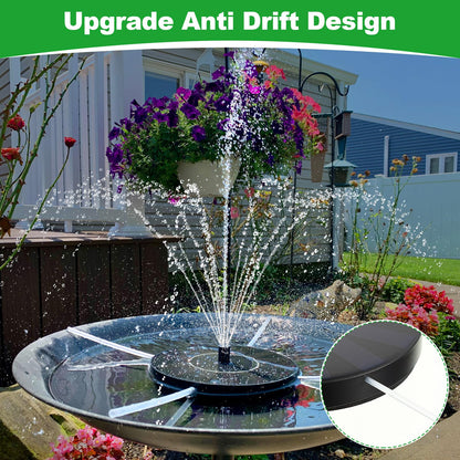Saillong 2 Pack Solar Bird Bath Fountain Pump, 2.5W Outdoor Solar Powered Bird Bath Water Fountains with 6 Nozzles, Outdoor Floating Fountain Pump for Bird Bath Garden, Ponds, Pool, Fish Tank