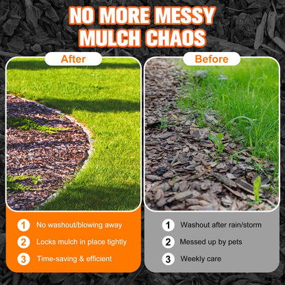 Mulch Binder, Rock Glue for Landscaping, Pea Gravel Binder 2 Gallon Max Cover, Rock Lock Landscape Adhesive for Slopes, Flower Beds, Driveway Edges, Fast Dry & Safe for Plants Pets
