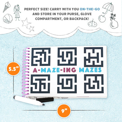 Squirrel Products Mom, I'm Bored Children's Activity Book, Fun Reusable Dry Erase Toy - Roadtrip Essentials, Word Games, Screen Free Activites for Kids Ages 3 and Up - Original Version