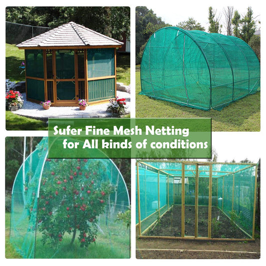 Garden Barrier Netting, Plant Covers 8x24ft Extra Fine Mesh 30% Sun Net Green Sunblock Mesh Shade Protection Netting for Vegetable Fruits Flowers Crops Row Cover Raised Bed Screen Against Birds Animal