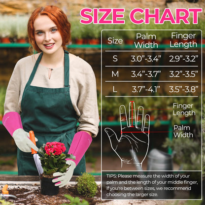HANDLANDY Rose Pruning Gardening Gloves for Men & Women, Thornproof Long Gauntlet Gloves, Pigskin Leather - Breathable & Durability (Small)