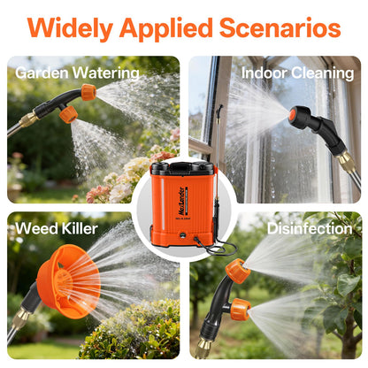 Maxlander Battery Powered Backpack Sprayer 4.2 Gallon, Electric Graden Sprayer Works with 2 x 20V 2.0Ah Battery, 90 PSI Adjustable Pressure Sprayer with 6 Spray Nozzles