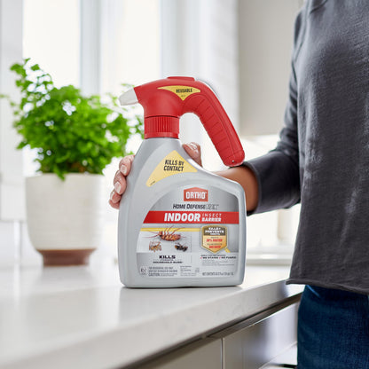 Ortho Home Defense Max Indoor Insect Barrier Battery-Powered Sprayer - Ready-To-Use Indoor Bug Spray, Kills Ants, Roaches, Spiders, Fleas and Ticks, 1.5 L
