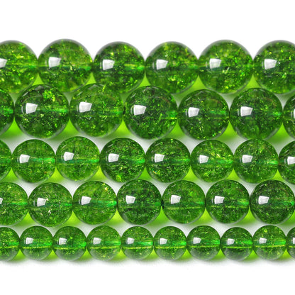 6MM 60PCS Green Peridot Crystal Stone Beads for Jewelry Making DIY Bracelet