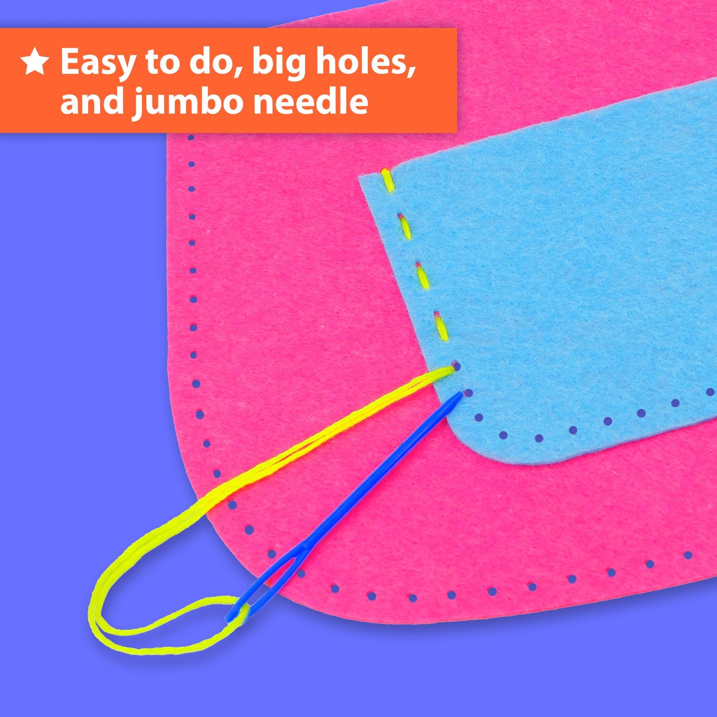 KRAFUN My First Sewing Bag Kit Arts & Crafts for Beginner Kids, 6 Easy DIY Sewing mini Bag Holder Case Projects of Animal Theme, Instructions Learn to Sew & Felt Embroidery, Gift for Girls & Boys