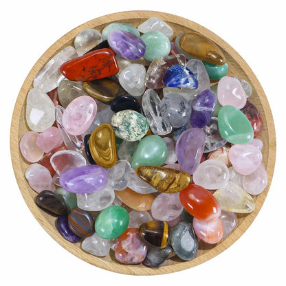 80PCS Natural Bulk Assorted 0.5''-0.6'' (0.6 lb) Tumbled Polished Stones Healing Crystal Set Real Raw Stones for Home Decoration Reiki Gifts Energy Therapy