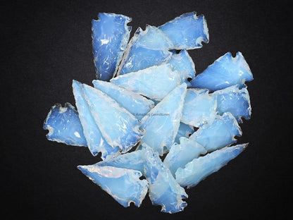 Amazing Gemstone 20 Pieces Opalite Arrowhead, Crystal and Healing Stone Flint Rock Arrow Head - 1 to 1.5 Arrowheads for DIY Project Craft Point Jewelry Making