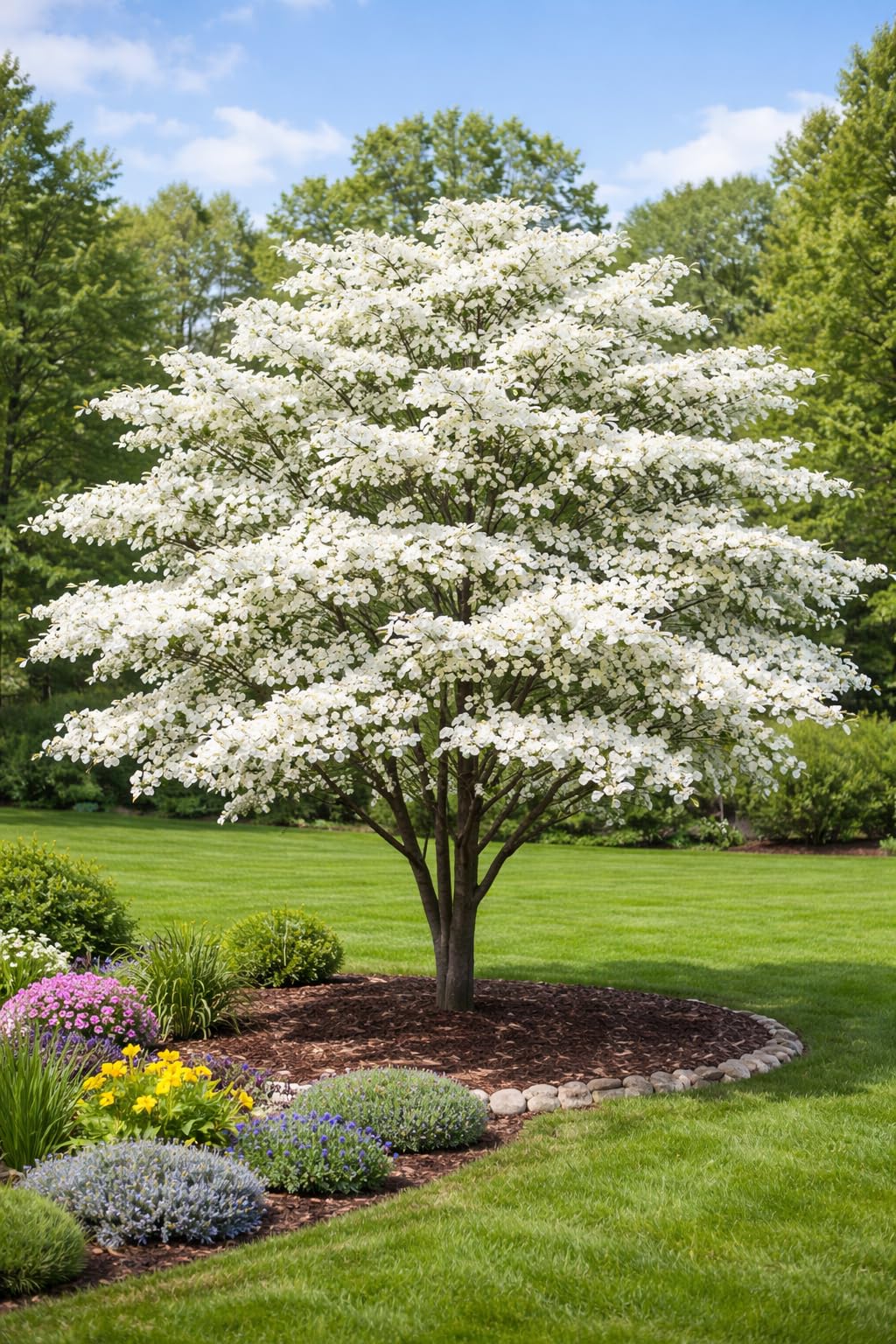White Dogwood Tree Live Plant 3-4 Ft Tall – Cornus Florida – Huge 4 Inch White Blooms – Outdoor Ornamental Flowering Tree for Yard, Landscaping & Garden – Hardy Deciduous Dogwood