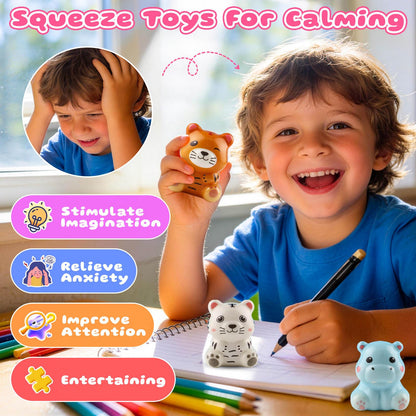 KissFuture 24 PCS Animal Slow Rising Squishy Toys, Squeeze Toys, Party Favors for Kids, Goodie Bags Stuffers, Birthday Gifts for Boy & Girls, Classroom Prizes