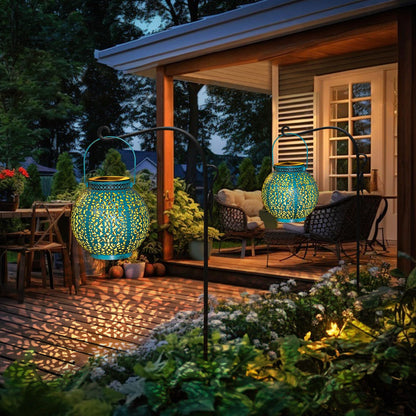 TAKE ME 2 Packs Solar Lanterns Outdoor Lights Waterproof Garden Lanterns for Patio,Outside Mothers Day Gifts Mom Wife Grandma Birthday Gifts [Set of 2]