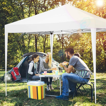 COBIZI 10x10 Pop up Canopy Tent, 10 by 10 Easy Setup Pop up Gazebo with 4 Sidewalls & Center Lock, Small Portable Instant Waterproof Outdoor Tent Canopy for Patio Backyard Vendor Event Sports (White)