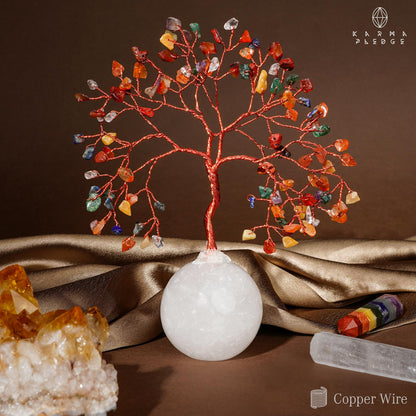 7 Chakra Crystal Tree of Life Birthday Gifts for Women, Handmade Home Decor, Office, Room Decoration, Reiki Healing Crystal Chakra Tree for Money, Positivity, Good Luck Gifts for Her, Mom & Dad