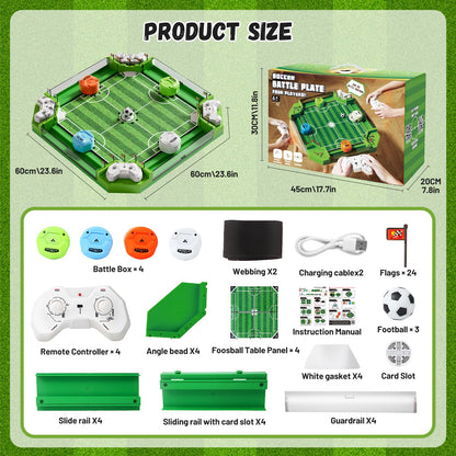 Remote Control Foosball Table Game, Mini Soccer Board Games with 3 Balls & 4 Remote Controllers, Football Tabletop Games Toy for Kids and Adults 3 4 5 6 7 8-12+Years Old - Gift for Boys Girls