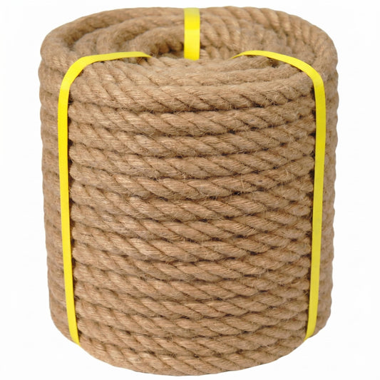 Hemp Rope - 3/4 Inch × 100 Feet - Natural Jute Twisted Manila Rope for Crafts, Hammock, Railing, Decorating