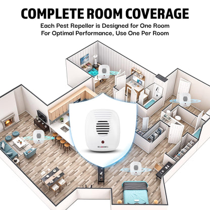 Bell+Howell 4 Pk Upgraded 2026 Ultrasonic Pest Repeller Indoor, Mice Repellent Indoor Home Kit, DIY Pest Control at Home, Plug in Spider Repellent, Rodent Repellent, Bug, Insect, Family & Pet Safe