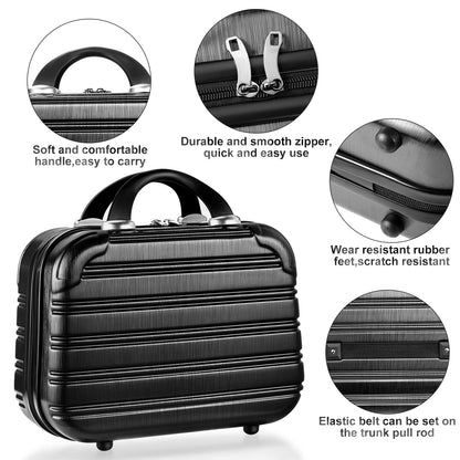 14-Inch Makeup Train Case Hardshell PC+ABS Travel Cosmetic Organizer, Makeup Storage Box for Toiletry Durable Portable Gifts for Women.