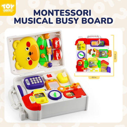 TOY Life Toddler Montessori Busy Board for 1-2 Year Old, 20‑in‑1 Baby Musical Toddler Toys, Early Educational Baby Montessori Toys for Toddler 1‑3, Easter Birthday Gift for 1+ Year Old Boys Girls