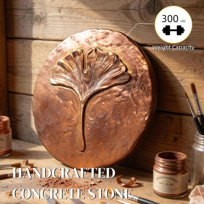Stepping Stones Outdoor Set of 3, 10.8" Antique Ginkgo Bronze Garden Stones Outdoor Decorative Set – Grandma Mothers Day Gifts, Garden Memorial Stone for Loved Ones, Backyard Pathway Pavers, Walkway