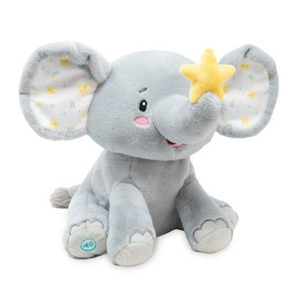 Cuddle Barn - Twinkling Starlight | Animated Musical Elephant Stuffed Animal Baby Plush Toy with Soothing Light and Volume Control Plays 15 Minutes of Lullabies, 11 inches