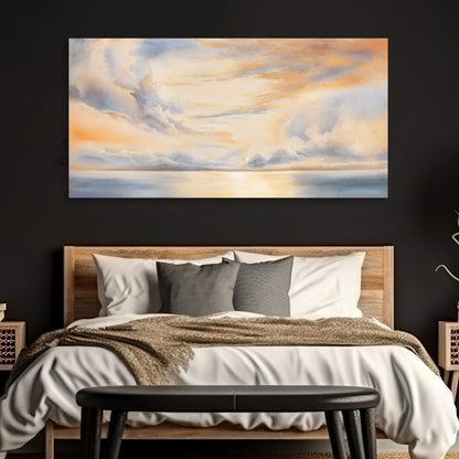 Glvzygy Abstract Wall Art Nature Scenery Wall Decor Sky Clouds Sunset Wall Art Prints Canvas Painting Wall Decor Artwork for Home Room Bathroom Living and Office Home Decor Wall 24"x48"